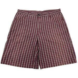 Steven St. Marq Men's Short Sz 38 Chino Blue Red Black Plaid Pockets 10" Inseam